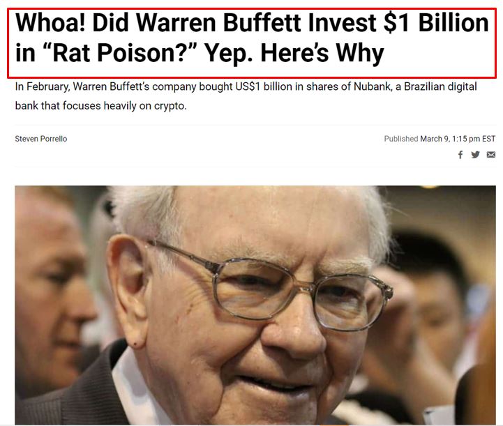 The Motley Fool - Whoa! Did Warren Buffett Invest $1 Billion In "Rat Poison?" Yep. Here's Why