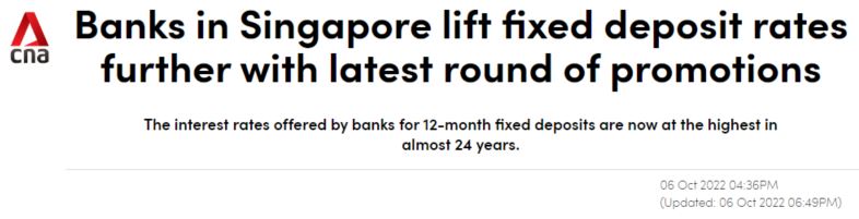 Singapore fixed deposit rates news