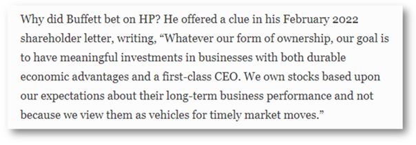 Forbes on Warren Buffett HPQ