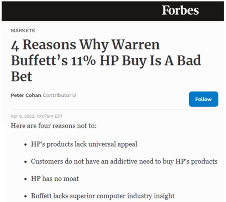 Forbes on Warren Buffett HP buy