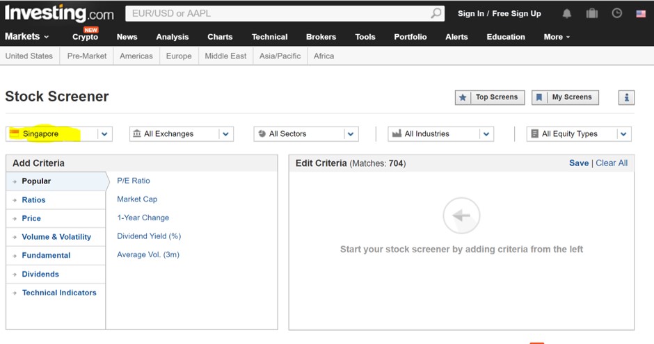 investing.com screener
