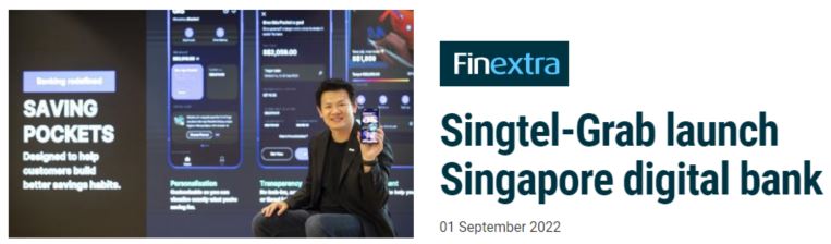 Finextra - Singtel-Grab Launch Singapore Digital Bank