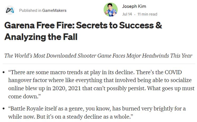 Game Makers - Garena Free Fire: Secrets to Success & Analyzing the Fall