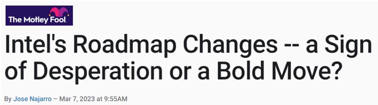 INTC Roadmap change