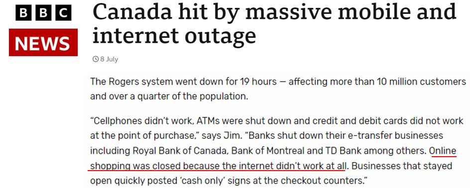 BBC News - Canada Hit By Massive Mobile And Internet Outage