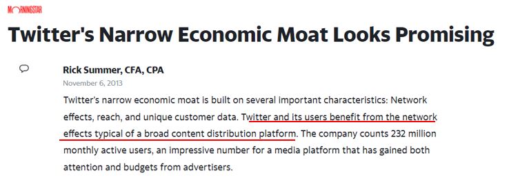 Morning Star - Twitter's Narrow Economic Moat Looks Promising