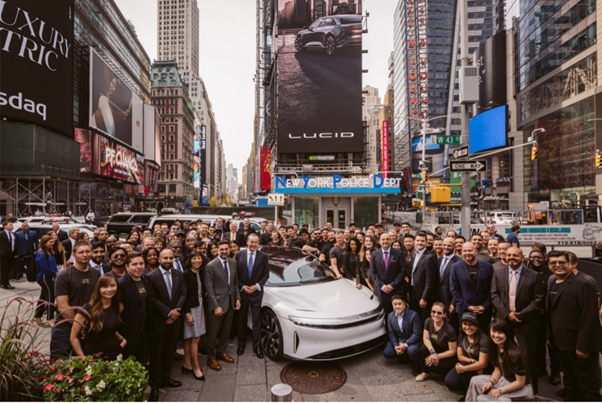 Lucid Motors Nasdaq Listing Day - 26 July 2021