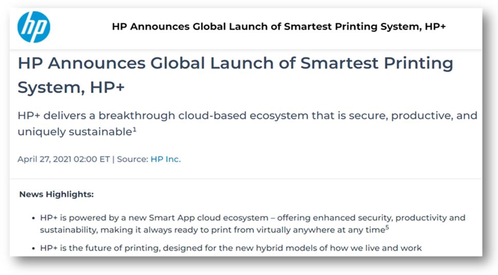 HP global launch of smartest printing system