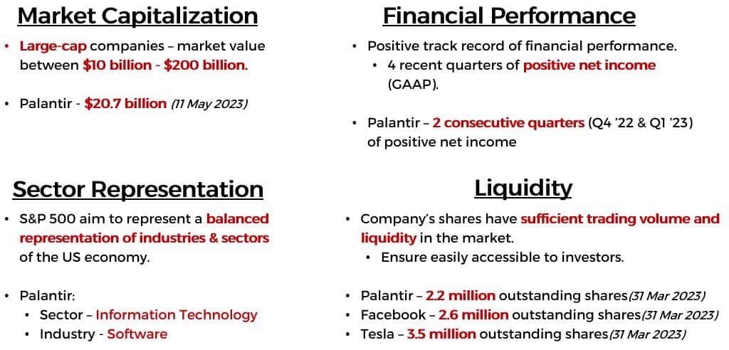 S&P 500 inclusion criteria