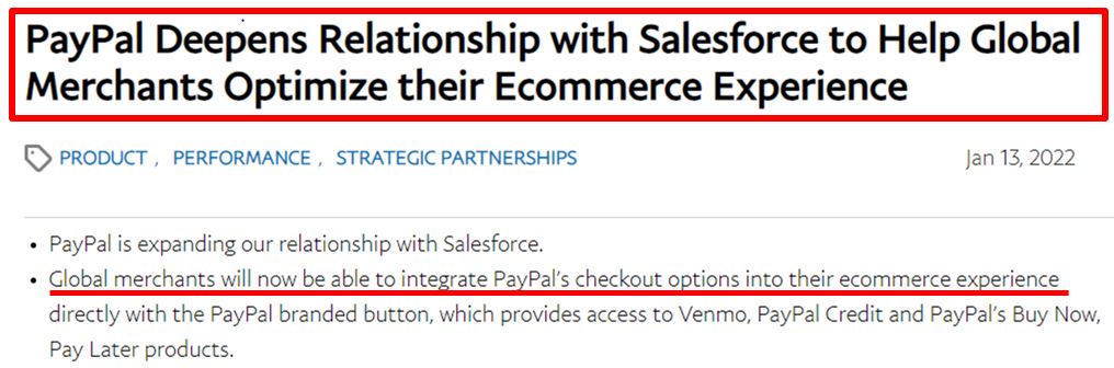 PayPal Deepens Relationship With Salesforce To Help Global Merchants Optimize Their Ecommerce Experience