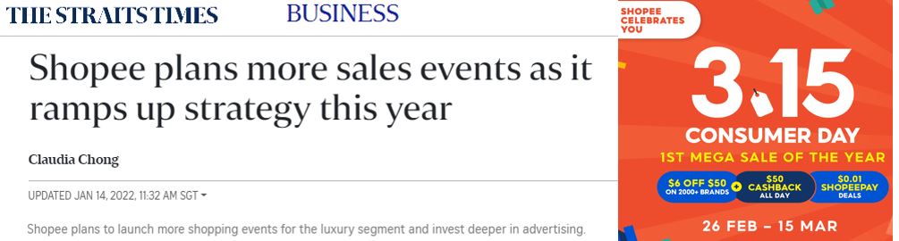 The Straits Times - Shopee Plans More Sales Events As It Ramps Up Strategy This Year