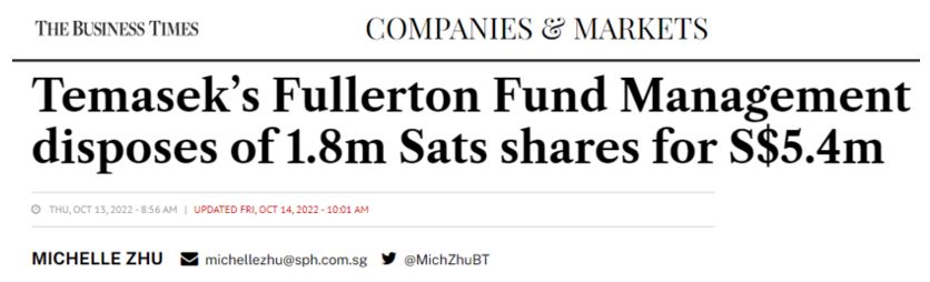 Temasek write off SATS shares