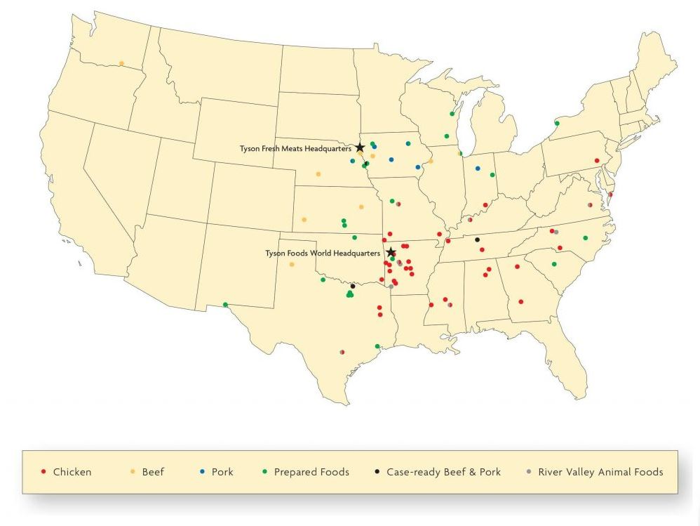 Processing Plants, Slaughter Plants And Meat Packing Facilities Location