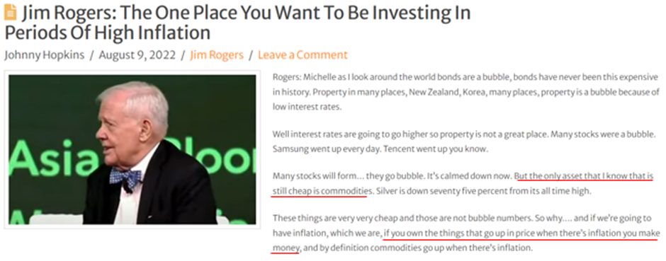 Jim Rogers: The ONe Place You Want To Be Investing In Periods Of High Inflation